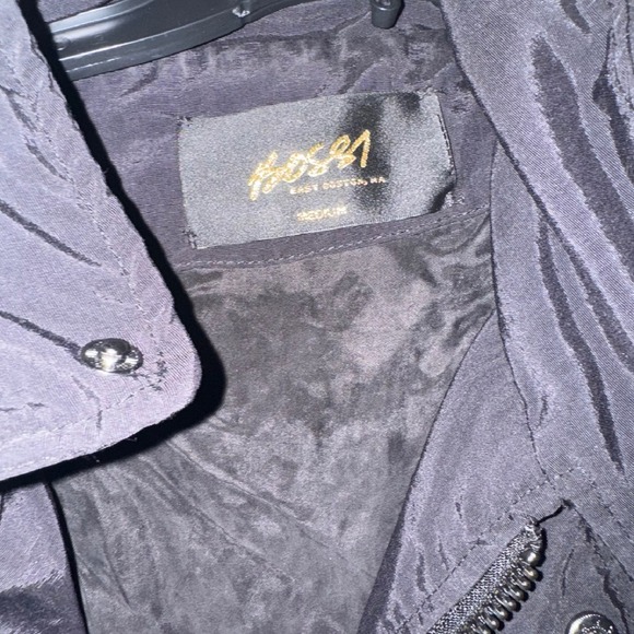 Hos81 Black Lightweight Utility Jacket Full Zip Pockets Iridescent Accents M NWT - Picture 9 of 9
